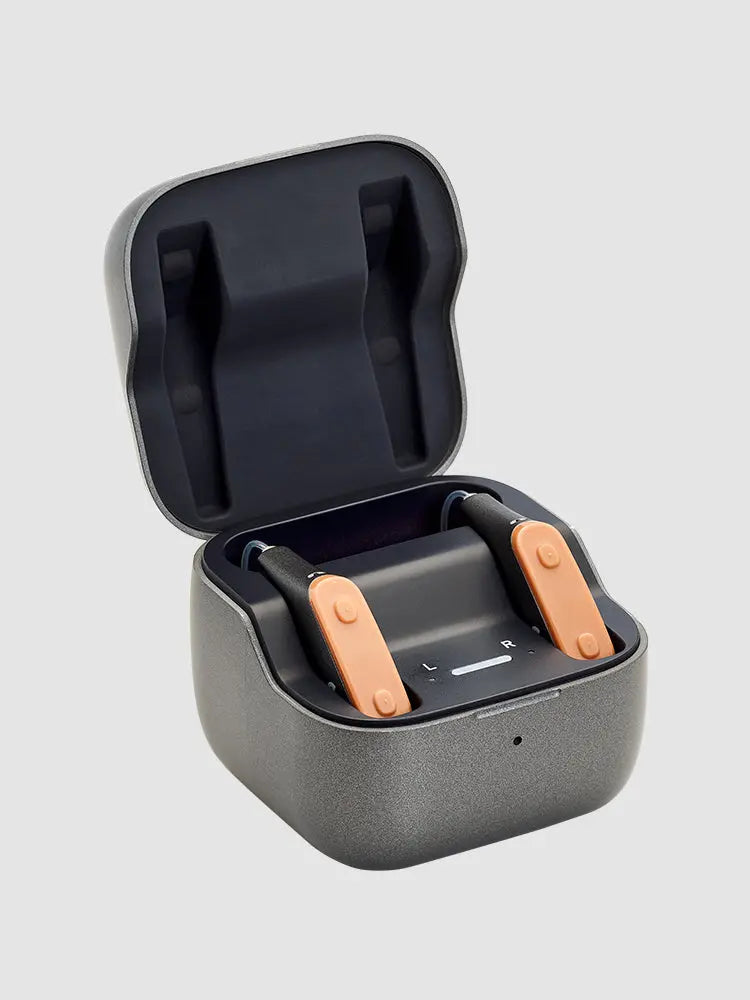 Techmi FacePro RIC hearing aid styled like Bluetooth earbud with app control