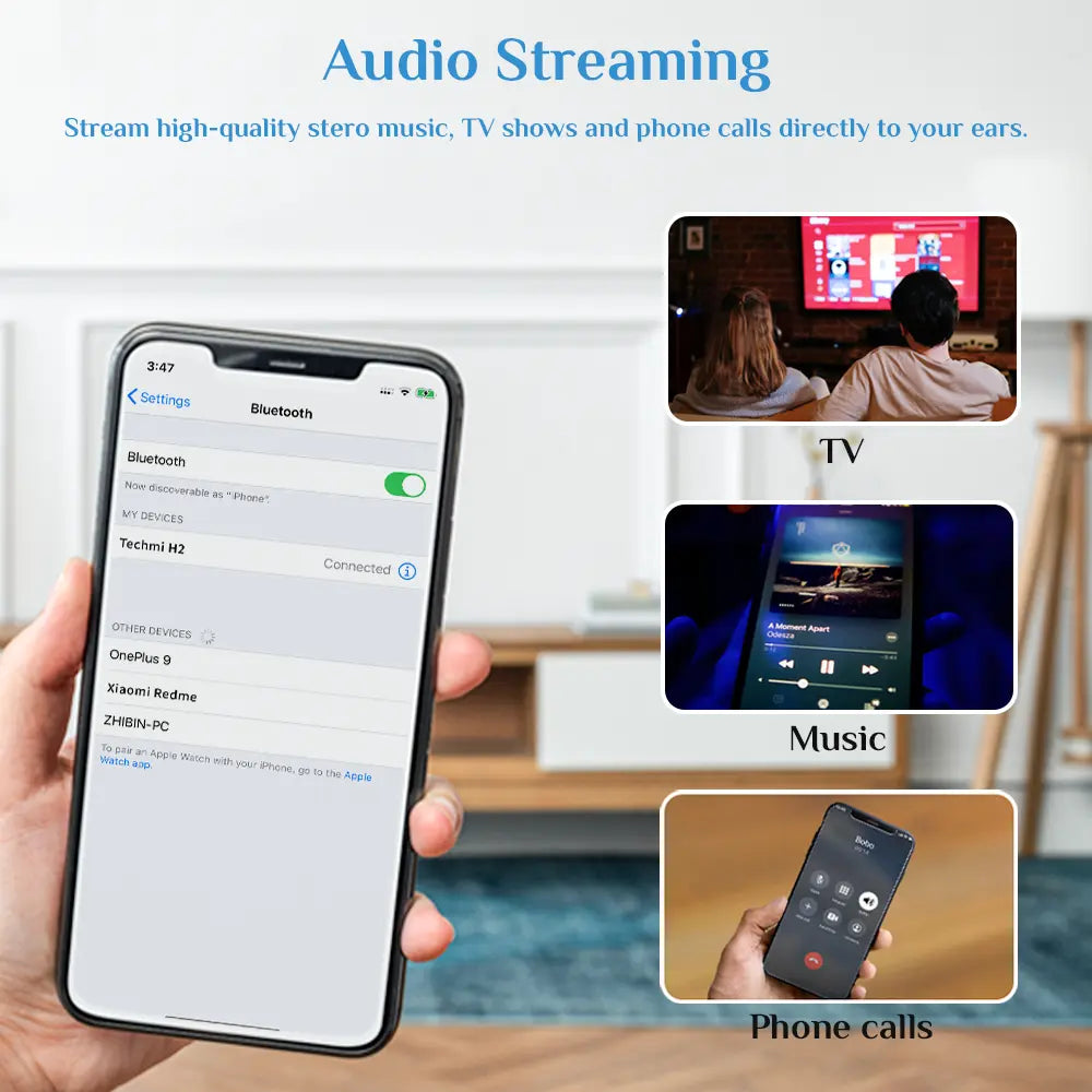 Techmi BasePro Bluetooth OTC RIC hearing aid with hearMore app
