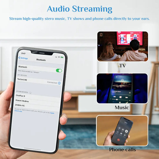 Techmi BasePro Bluetooth OTC RIC hearing aid with hearMore app