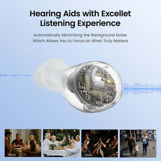 Techmi Match: In-Ear OTC Hearing Aids with Bluetooth 5.3 | 43dB Gain & App Control